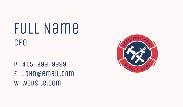 Hammer Pliers Tool Badge Business Card Design Image Preview