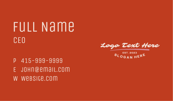 Funky Retro Wordmark  Business Card Design Image Preview