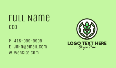 Organic Farming Emblem Business Card Image Preview