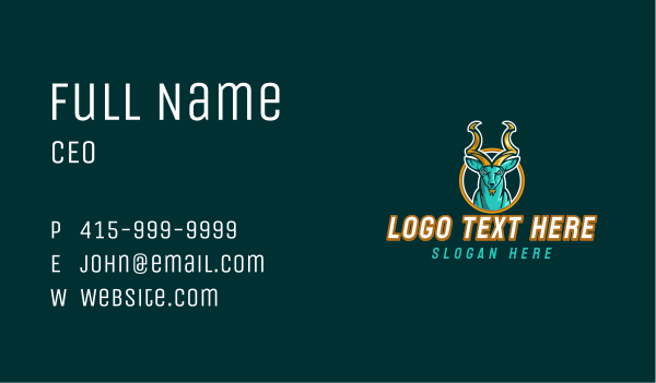 Antelope Sports Mascot  Business Card Design Image Preview