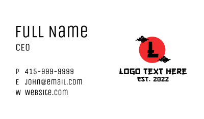 Japanese Cloud Letter Business Card Image Preview