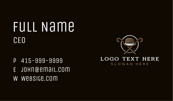 Cane Bowler Hat Business Card Design Image Preview