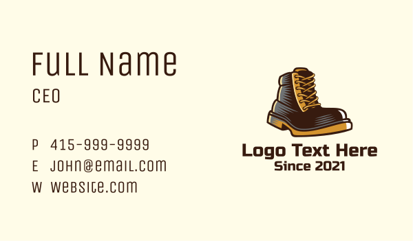 Leather Boots Footwear Business Card Design Image Preview