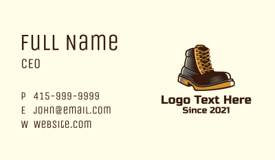Leather Boots Footwear Business Card Image Preview