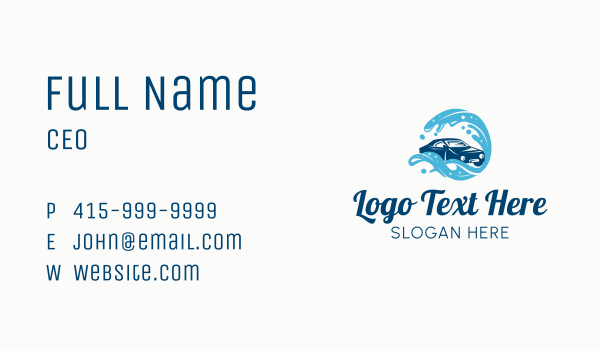 Water Wave Car Cleaning Business Card Design Image Preview