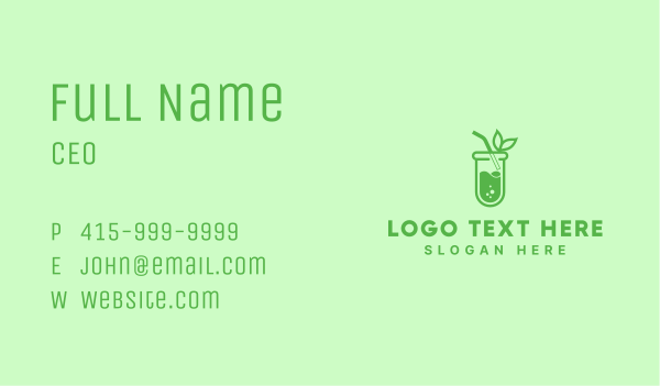 Test Tube Organic Drink Business Card Design Image Preview