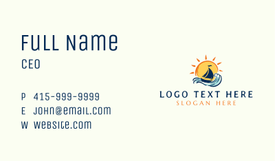 Ocean Boat Wave Business Card Image Preview