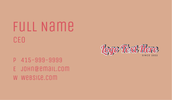 Retro Graffiti Wordmark Business Card Design Image Preview