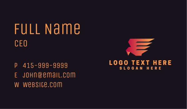 Professional Bird Wing Business Card Design Image Preview
