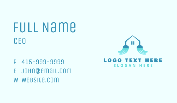 Housekeeping Clean Broom Business Card Design Image Preview