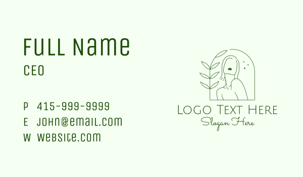 Minimalist Nature Woman Business Card Design Image Preview