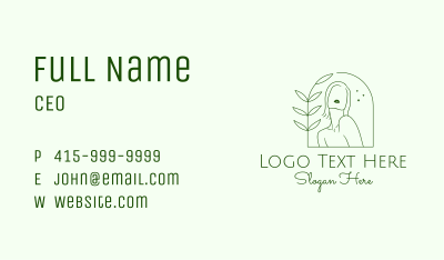 Minimalist Nature Woman Business Card Image Preview