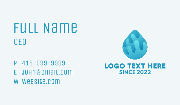 Plumbing Water Droplet  Business Card Design Image Preview