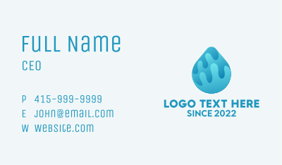 Plumbing Water Droplet  Business Card Image Preview