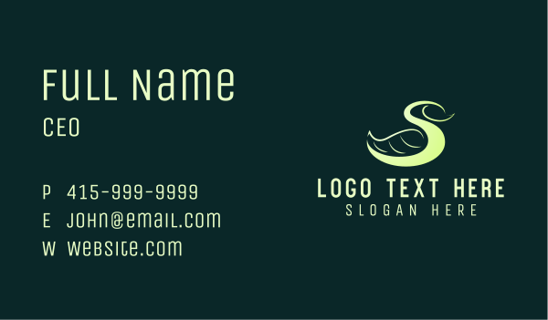 Leaf Swan Letter S Business Card Design Image Preview