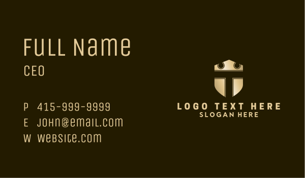 Generic Shield Letter T Business Card Design Image Preview