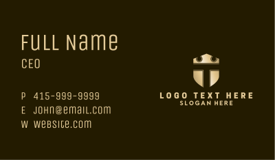 Generic Shield Letter T Business Card Image Preview