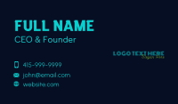 Retro Neon Wordmark Business Card Image Preview