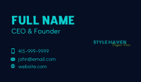 Retro Neon Wordmark Business Card Image Preview