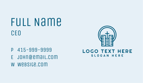 Blue Cross Building Business Card Design Image Preview