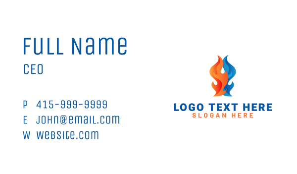 Flaming Fire Thermal Business Card Design Image Preview