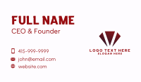 Ruby Gem Letter V Business Card Design