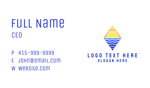 Sunset Beach Travel  Business Card Design Image Preview