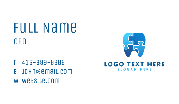 Tooth Puzzle Company Business Card Design Image Preview