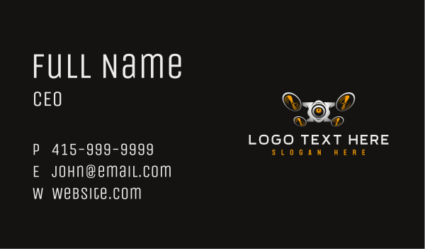 Flying Drone Surveillance Business Card Design Image Preview