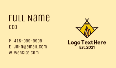 Fire Camping Adventure Business Card Image Preview