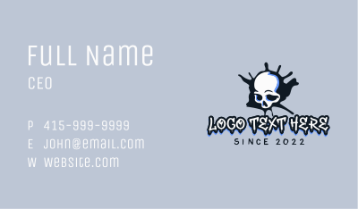 Skull Skate Shop Mascot Business Card