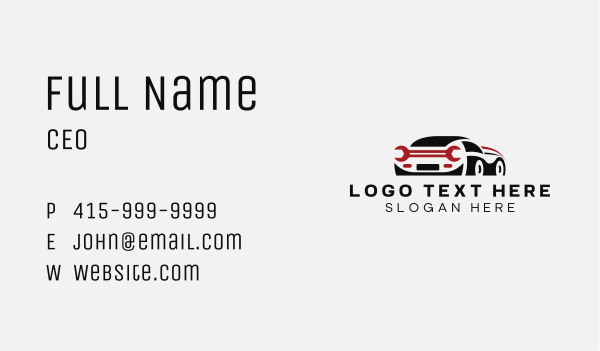Car Mechanic Wrench Business Card Design Image Preview