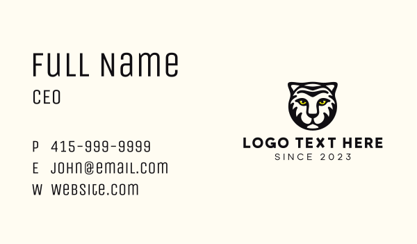 White Tiger Mascot Business Card Design Image Preview