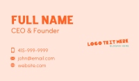 Quirky Playful Wordmark Business Card Image Preview
