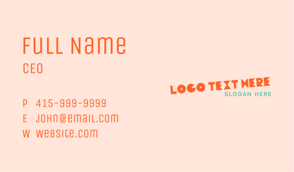 Quirky Playful Wordmark Business Card Design Image Preview