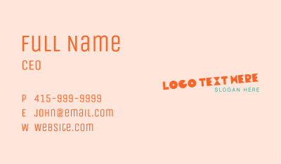 Quirky Playful Wordmark Business Card Image Preview