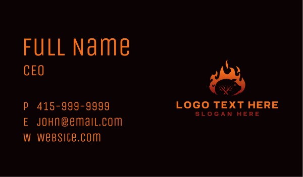 Pork Meat Barbecue Business Card Design Image Preview