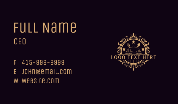 Gourmet Restaurant Diner Business Card Design Image Preview