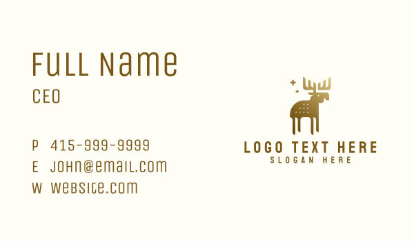 Golden Wild Moose Business Card Design Image Preview