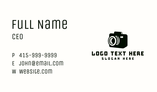 Digicam Camera DSLR Business Card Design Image Preview