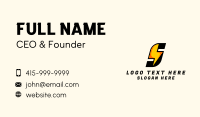 Electricity Thunder Letter S Business Card Preview