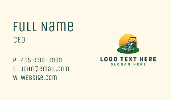 Lawn Grass Mower Business Card Design Image Preview