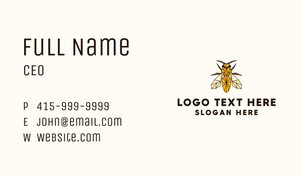 Wild Geometric Hornet Business Card Design Image Preview