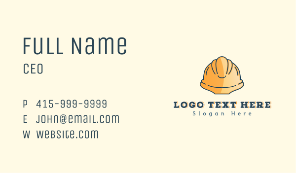 Hard Hat Construction Business Card Design Image Preview