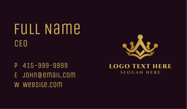 Gold Elegant Crown Business Card Design Image Preview