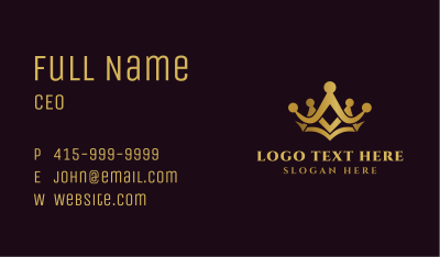 Gold Elegant Crown Business Card Image Preview