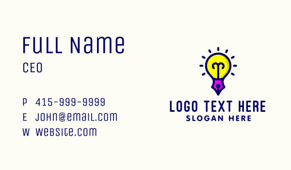 Legal Pen Light Bulb  Business Card Design Image Preview