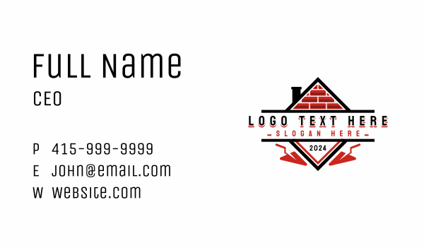 Brick Trowel Construction Business Card Design Image Preview