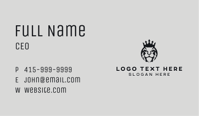 Wild Lion Crown Business Card Image Preview
