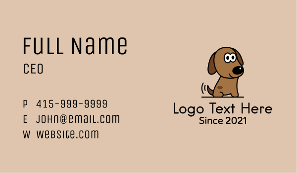 Brown Pet Puppy Business Card Design